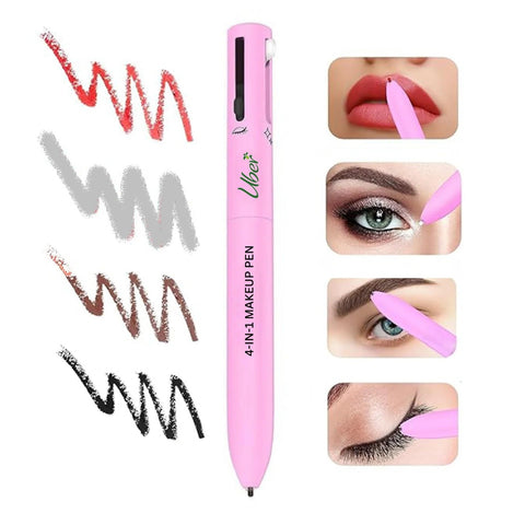 Milagro Beauty 4 In 1 Makeup Pen, Smudgeproof Waterproof Eyeliner, Lip Liner, Highlighter Eyebrow Pencil With Rich Color Payoff, 24 Hour Long Stay